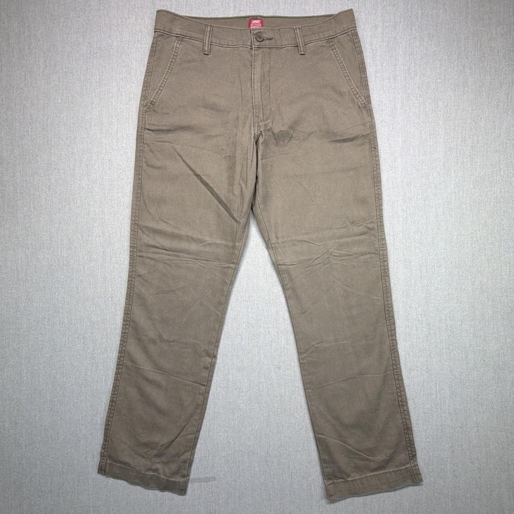 Levis XX Chino Relaxed Straight Khaki Stretch Pants Mens 32x32 (Fits 33x30)